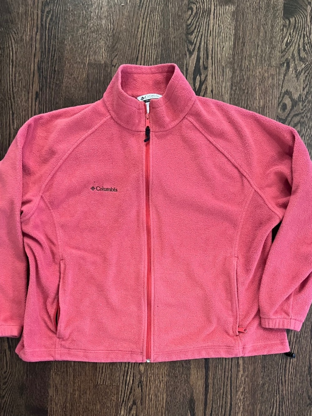 Columbia Women's Pink Full Zip Fleece Jacket Mock Neck Plus 2XL Budget Play Flaw